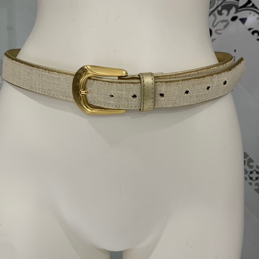 Made in 🇨🇦VTG 90’ Century Canada 💯 Leather/Linen Belt - Picture 5 of 10